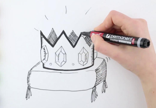 Zeichne eine Königskrone!